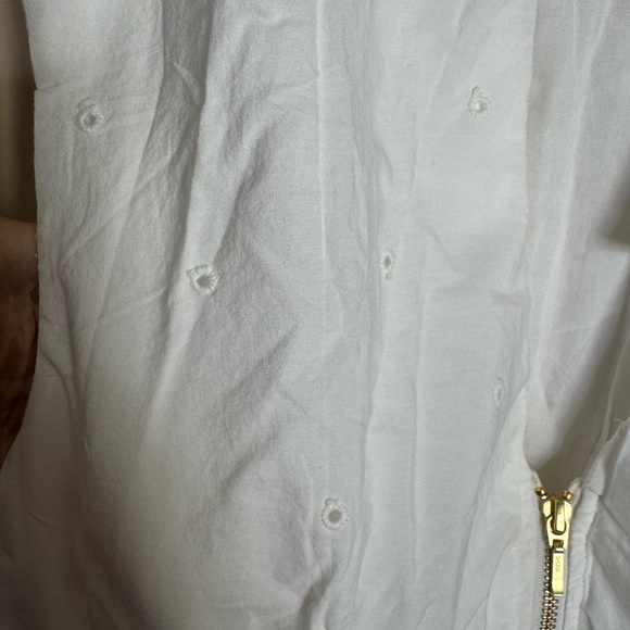 NWT Anthropologie The Tommie Eyelet Trim Dress White Cap Sleeve Zipper size XL - Picture 5 of 10